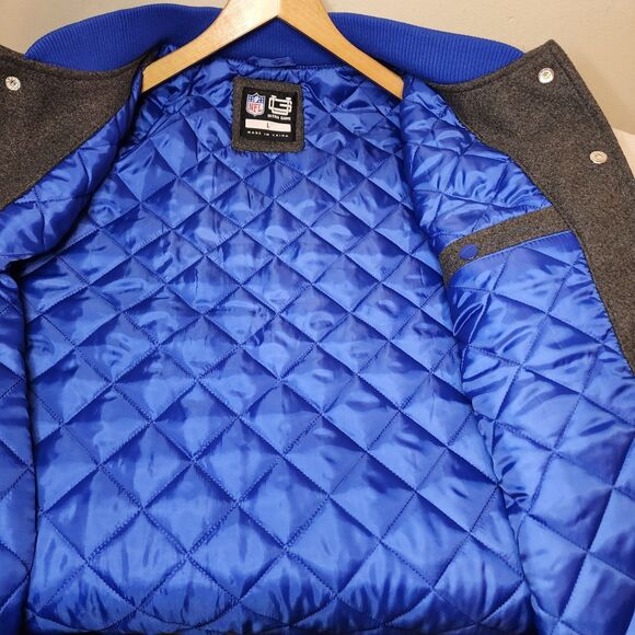 Buffalo Bills Jacket Varsity Coat NFL Button Mens Large Embroidered New - Picture 4 of 15